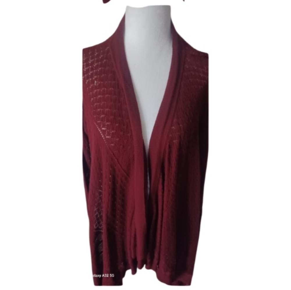 "Pink Rose" Open‑Front Sweater – Size Large - Picture 4 of 8